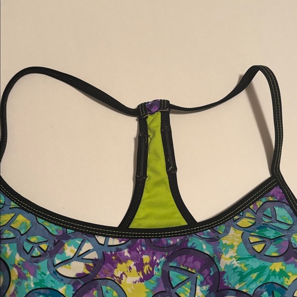Joe Boxer | Peace Sign Racerback Bikini Bra Padding Support Hippie Coachella M - Picture 3 of 6